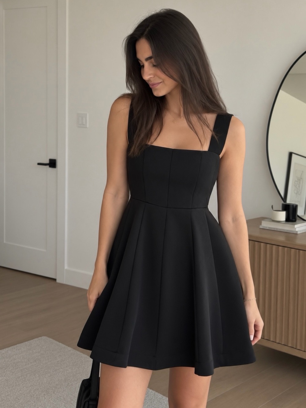 ZARA Black Fit & Flare Mini Dress